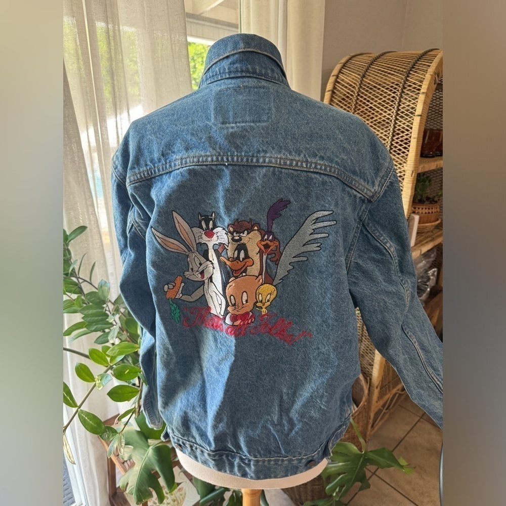 Vintage Three Rivers Looney Tunes Denim Jacket Women's M Bugs Bunny